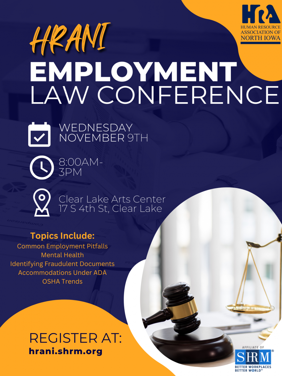 HRANI Employment Law Conference Human Resource Association of North Iowa